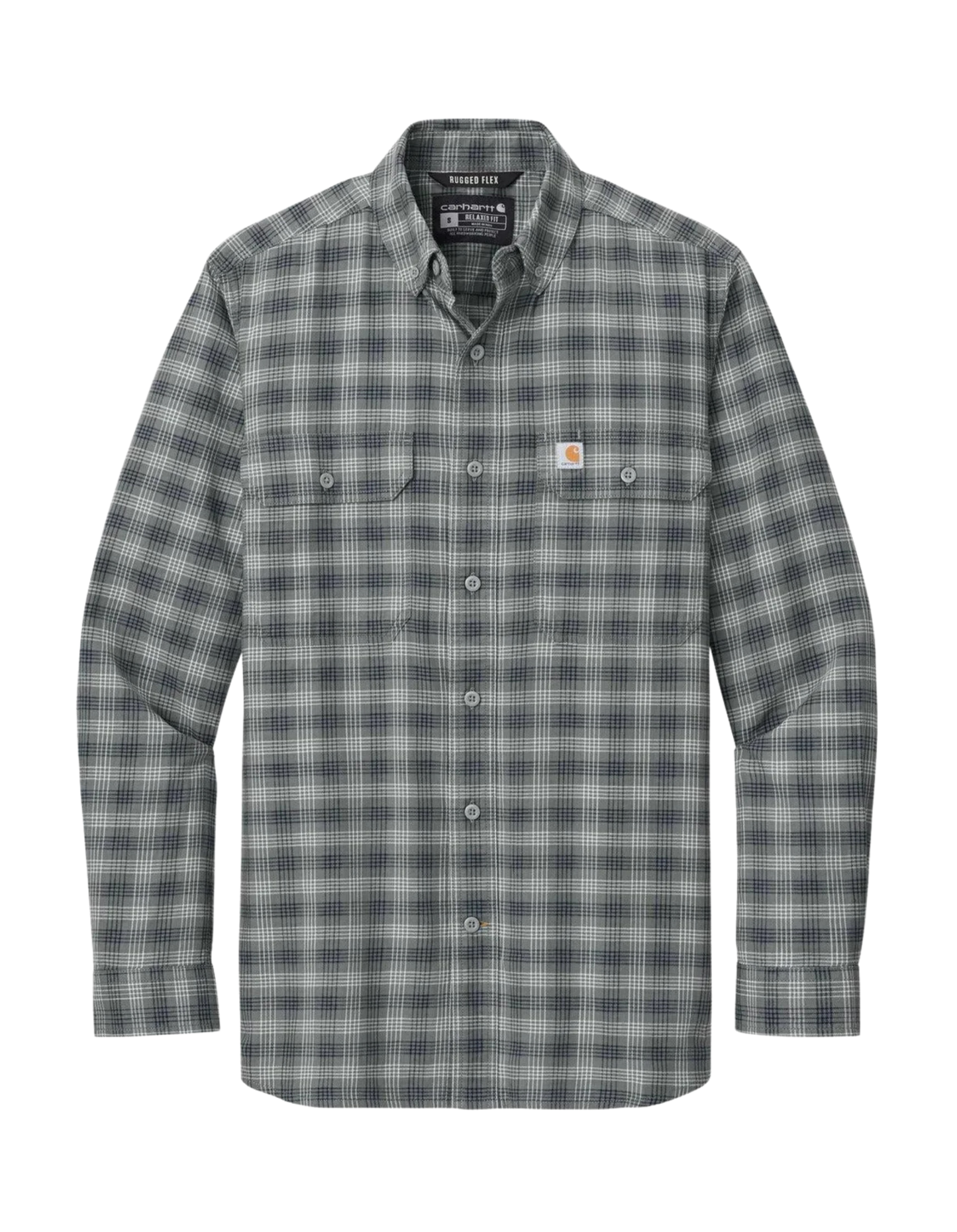 Carhartt Plaid Long Sleeve Shirt (Steel/Navy)