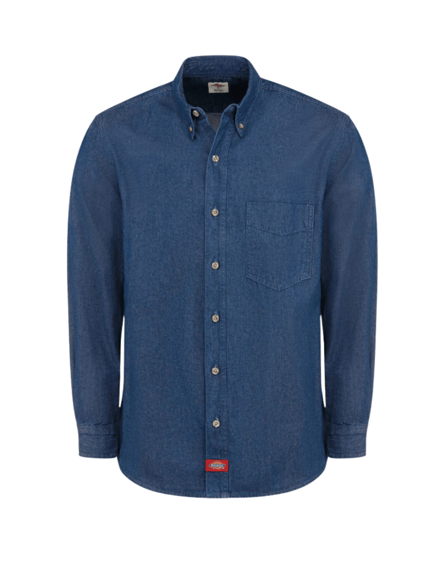 Dickies Denim Long Sleeve Work Shirt (Indigo Washed) - City of Bulls Clothing & Apparel - 